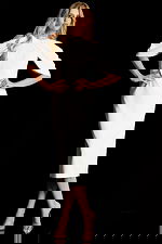 knee length fitted white dress 46743