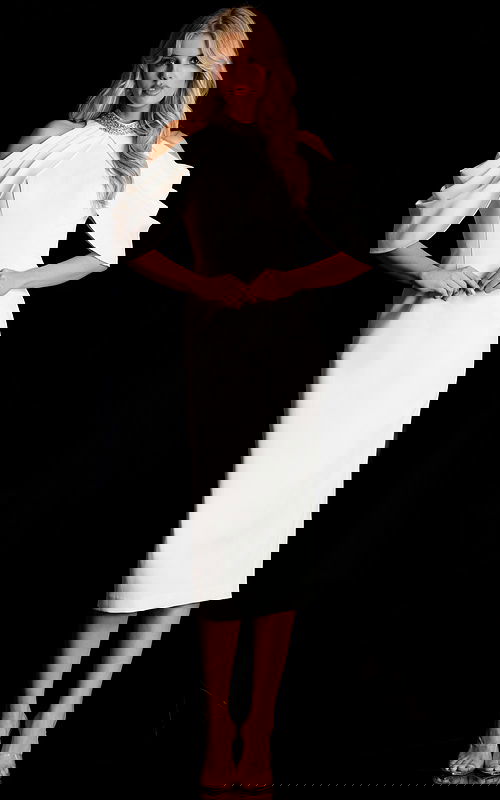 off the shoulder white dress 46743