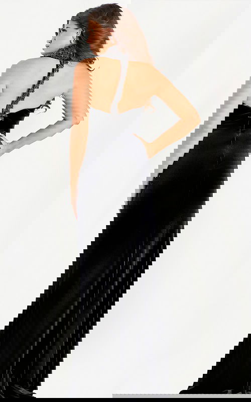 velvet gown with embellished strap 46767