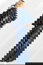 side view of two piece blue jumpsuit 46782