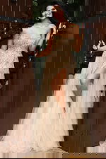 strapless embellished high slit dress 46879