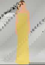 yellow strapless dress 46884