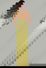 back of fitted yellow dress 46884