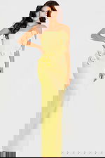 strapless yellow floral dress 46884