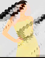 strapless yellow floral dress 46884