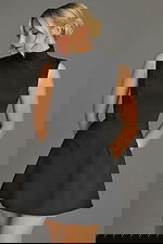 black fit and flare high neck dress 46901