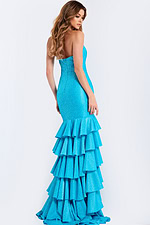 Ruffle Layered Trumpet Prom Dress In Shimmer Fabric