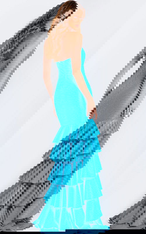 Ruffle Layered Trumpet Prom Dress In Shimmer Fabric