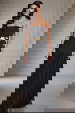 black pleated prom dress 47000