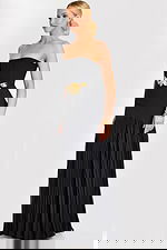 strapless side dress of contemporary dress with gold buckle 47000