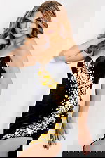 v neckline high slit dress 47009