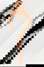 black and gold beaded dress 47009