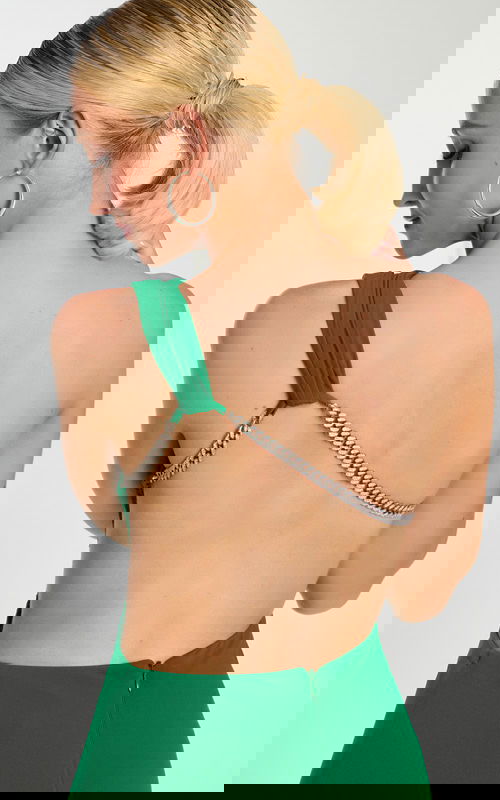 green backless contemporary dress 47013