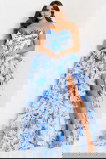 high slit strapless dress 47029