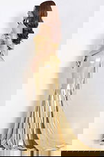 lace back up metallic dress 47062