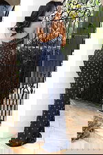 back of navy embellished dress 47088