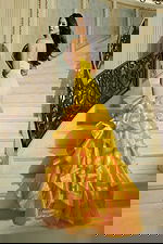 Strapless fit and flare gown with tiered ruffle skirt