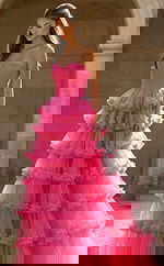 corset bodice teired skirt tulle ball gown 47139