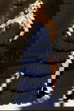 strapless navy tiered dress 47139