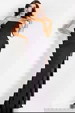 strapless black high slit dress 47150