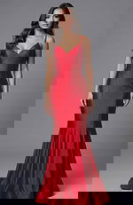 sequin mermaid bodice red dress 47151