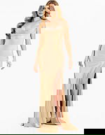 metallic beaded dress with spaghetti straps