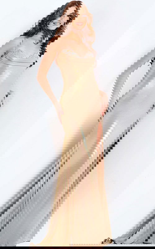 embllished high slit dress 47153