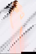 Fitted rhinestone prom dress with open back