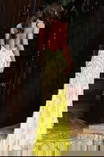 v back sexy yellow embellished dress 47158