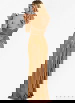 bronze strapless metallic dress 47168