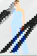 fitted bodice jumpsuit with front buttons 47234