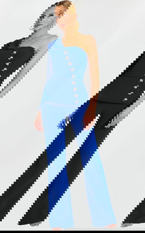 fitted bodice jumpsuit with front buttons 47234