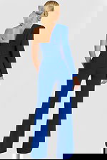 back view of royal blue jumpsuit 47234