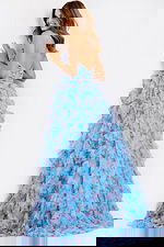 back of Strapless ball gown with layered ruffle skirt 47267