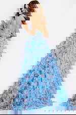 back of Strapless ball gown with layered ruffle skirt 47267