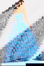 Strapless ball gown with layered ruffle skirt 47267