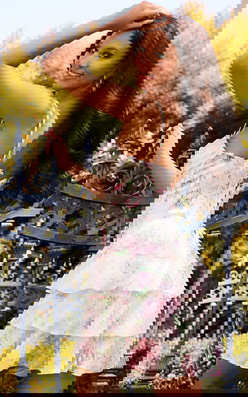 short fit and flare tiered skirt dress 47281