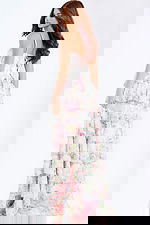 Pastel garden-inspired layered prom gown