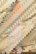 Floral Tiered Ball Gown with Corset Bodice 47282