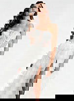 Tiered tulle prom gown with shimmering sequin details