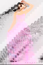 Strapless layered ball gown with sequin details 47294