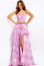 lilac beaded layered corset bodice dress 47294