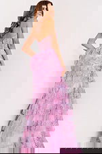 back of Strapless layered ball gown with sequin details 47294