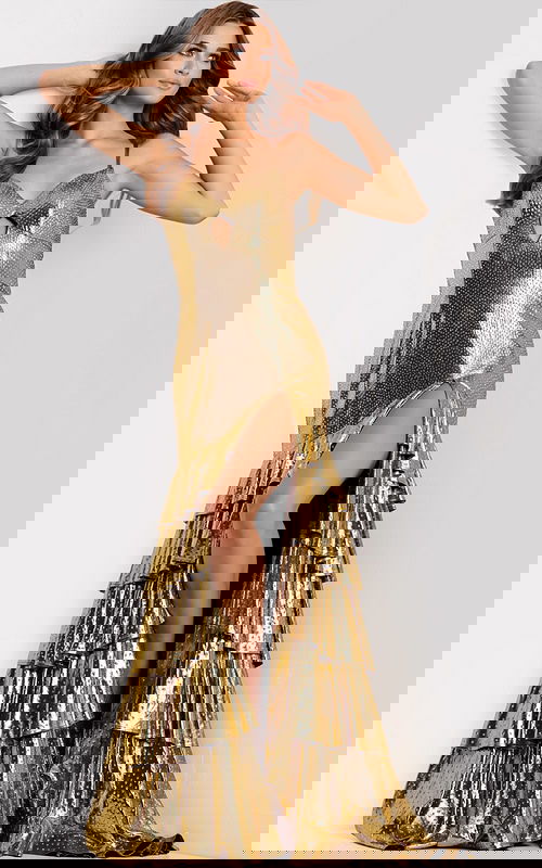 gold metallic dress 47301