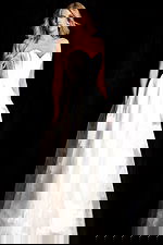 sweetheart neckline white a line dress 47327