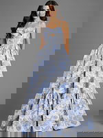 empire waist blue floral dress 47328