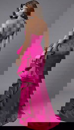 Structured Column Gown With Dramatic Ruffle