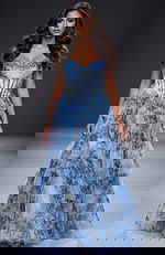 blue embellshied corset bodice dress 47440