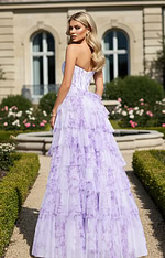 back of lilac print dress 47440