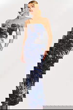 strapless embellished floral dress 47463